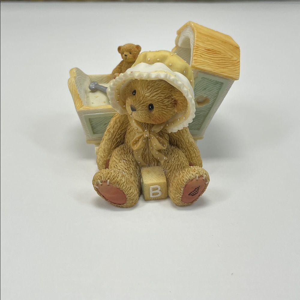Cherished Teddies “awaiting the Arrival”. Baby’s room decor figurine. Vintage